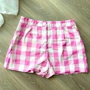 Pink Plaid Zara High Waist Shorts